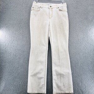 Chicos Jeans Women 0.5 US 6 White Washed Platinum Ultimate Fit Flame Leg Stretch